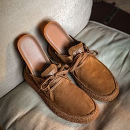 image-Men's Leather Casual Shoes Lace Up Non-slip Soft Sole
