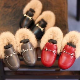 image-Girls' Fashion Simple Padded Solid Color Cotton Shoes
