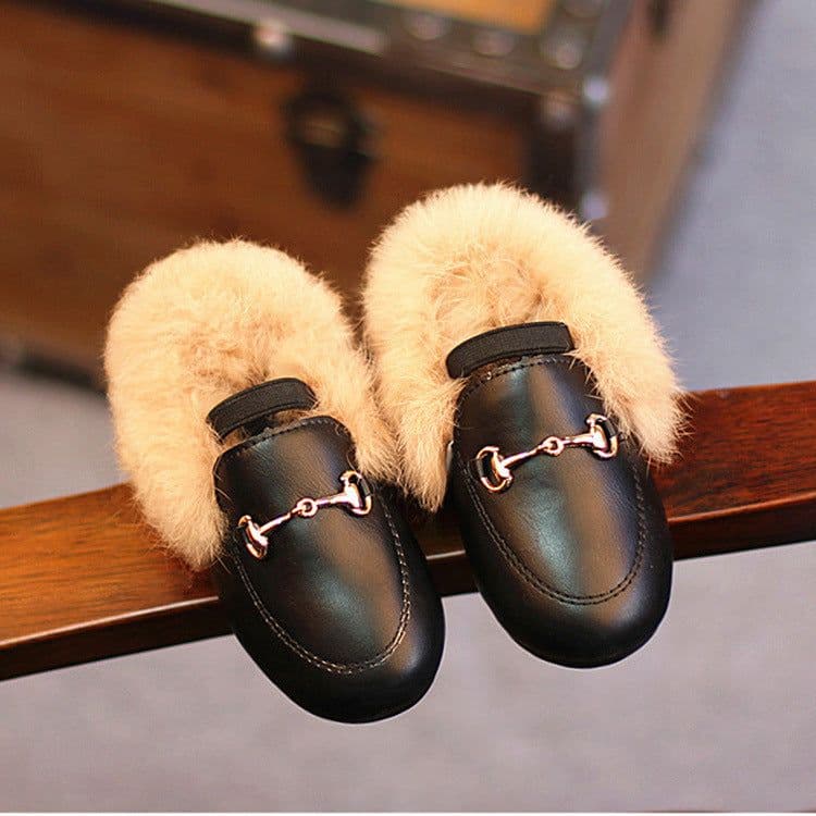 image-Girls' Fashion Simple Padded Solid Color Cotton Shoes