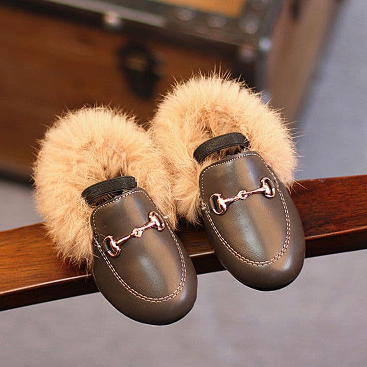 image-Girls' Fashion Simple Padded Solid Color Cotton Shoes
