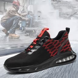 image-Flying Woven Upper Sweat-wicking And Non Stuffy Foot Safety Shoes