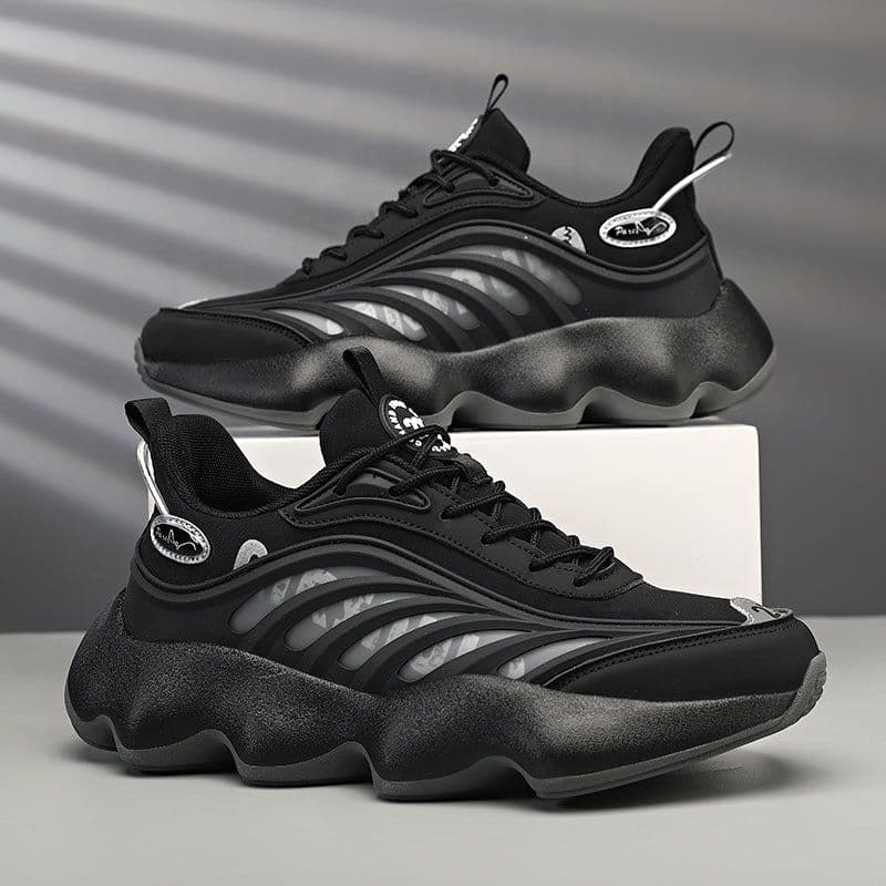 image-Dad Shoes New Korean Style Fashionable Ins Platform Black Low-top Sneakers Spring Leisure All-matching Men's Shoes