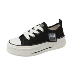 image-Black Flat Bottomed Casual Board Shoes