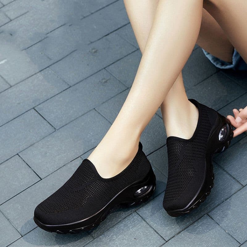image-Women's Breathable Hollow Sneakers Slip On