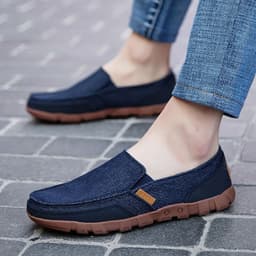image-Men's Casual Breathable Cloth Shoes Lightweight PU Canvas