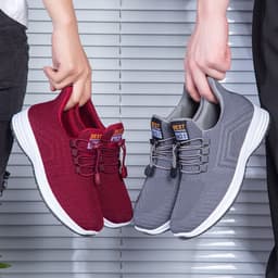 image-Walking Flying Woven Slip On Cloth Shoes Lightweight