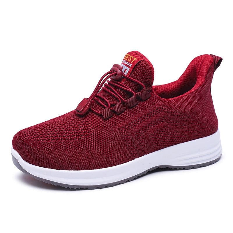 image-Walking Flying Woven Slip On Cloth Shoes Lightweight