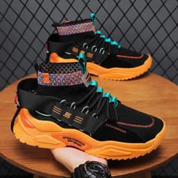 image-Men's Fashion High Top Leisure Board Shoes