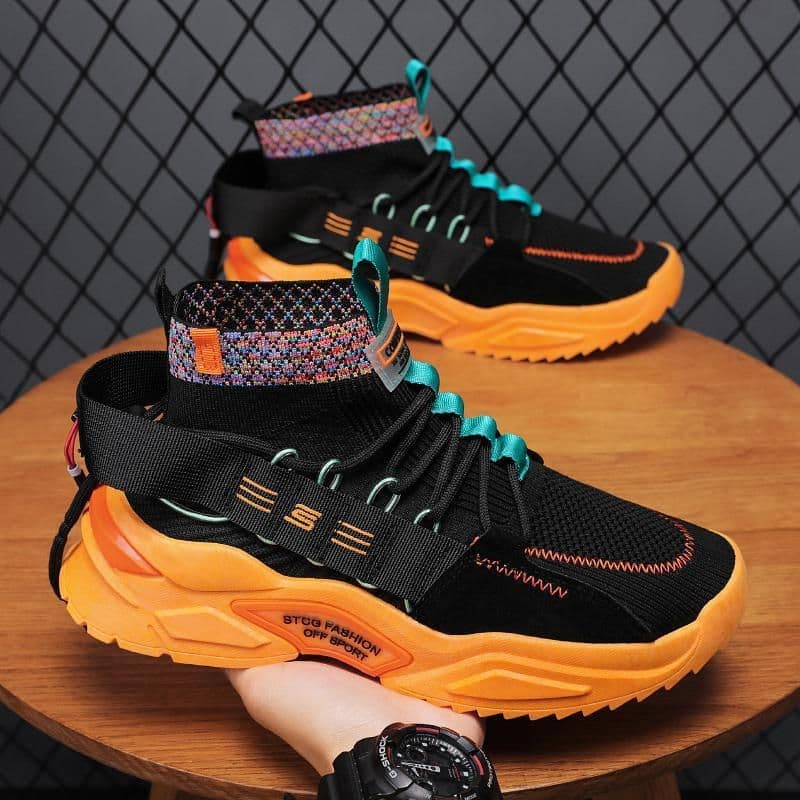 image-Men's Fashion High Top Leisure Board Shoes