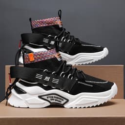 image-Men's Fashion High Top Leisure Board Shoes