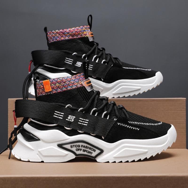 image-Men's Fashion High Top Leisure Board Shoes