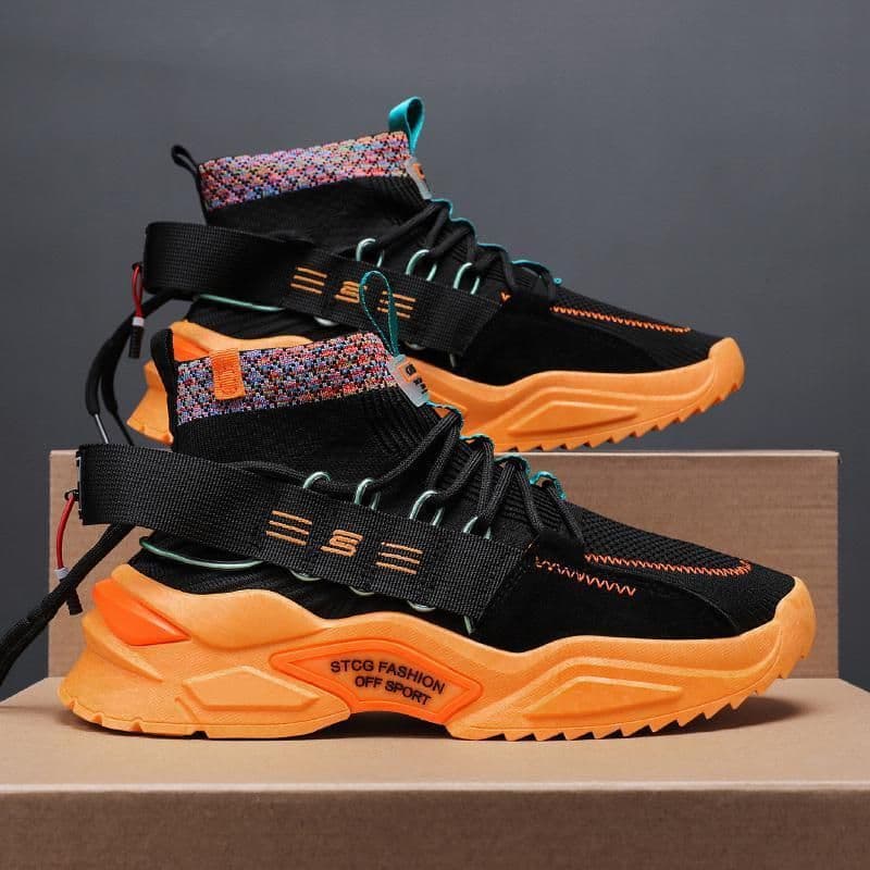 image-Men's Fashion High Top Leisure Board Shoes