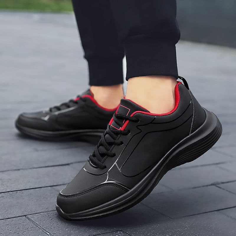 image-Men's Breathable Lightweight Black Shoes Deodorant Sports
