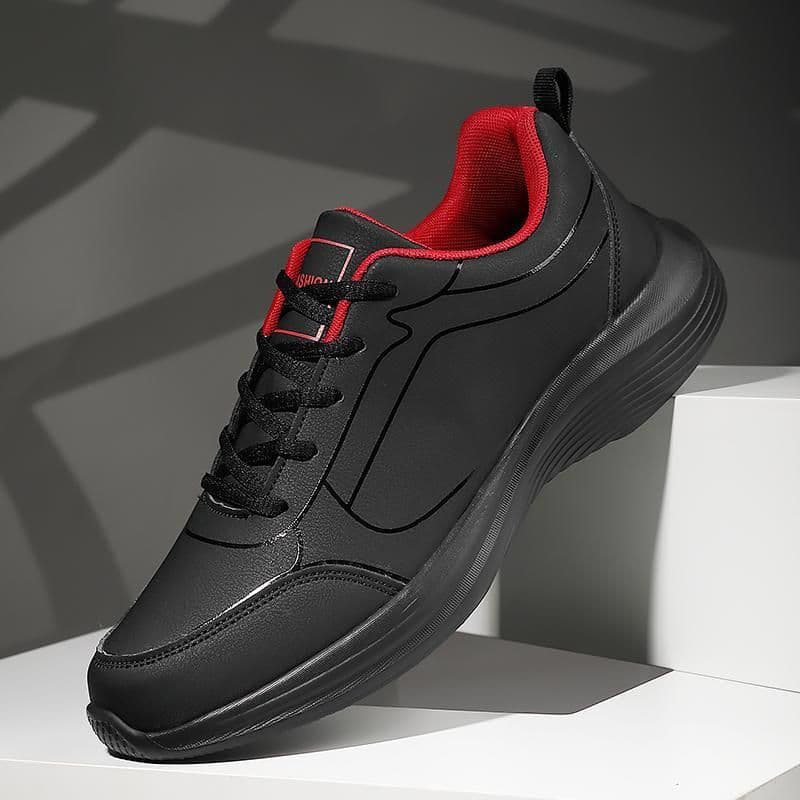 image-Men's Breathable Lightweight Black Shoes Deodorant Sports