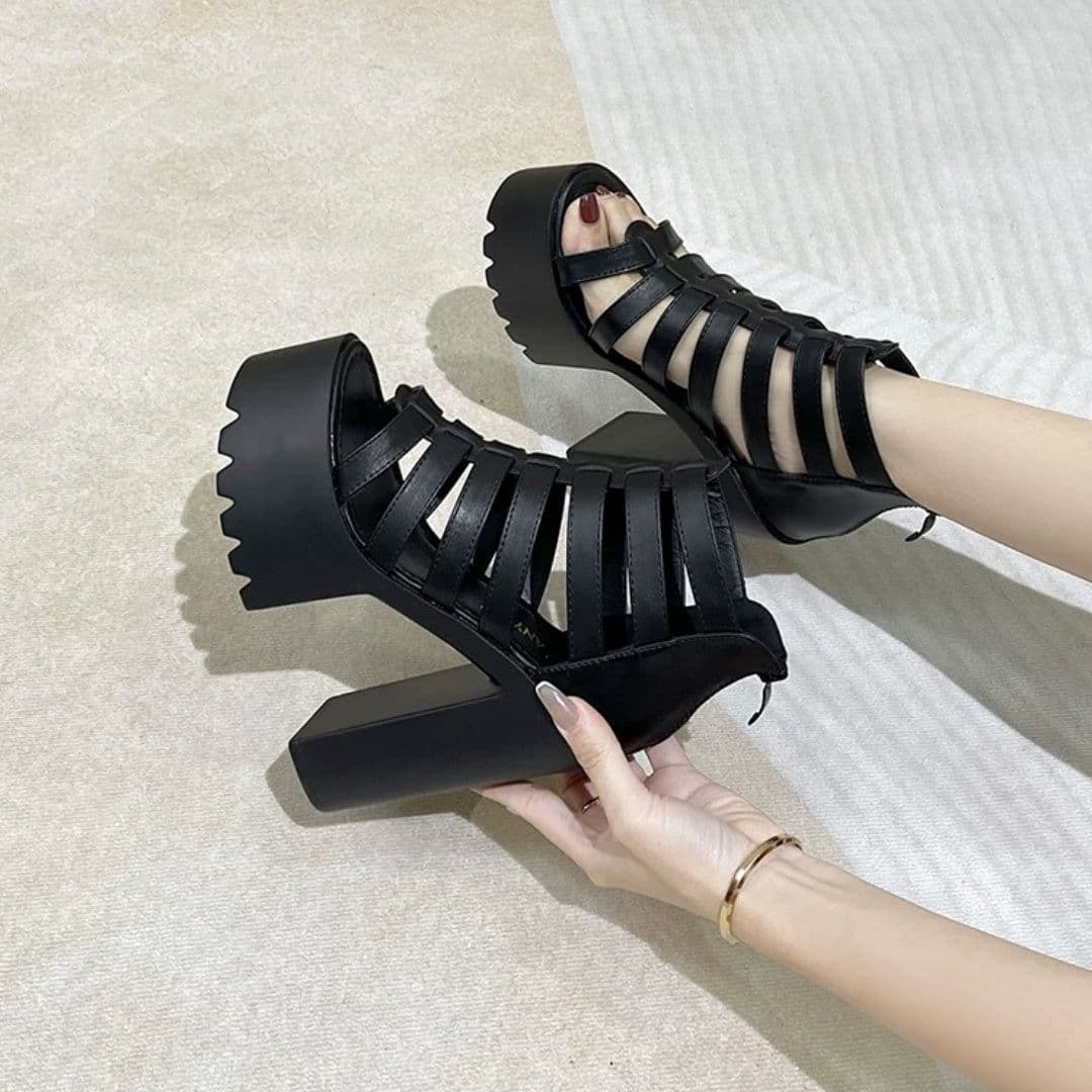 image-Waterproof Platform Thick Heeled Sandals