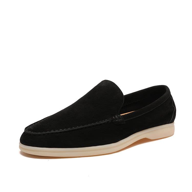 image-Men's Soft Sole Nubuck Sheepskin Loafers