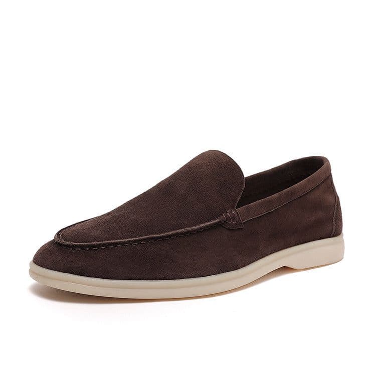 image-Men's Soft Sole Nubuck Sheepskin Loafers