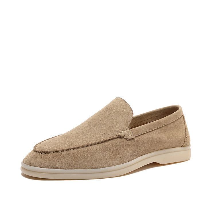 image-Men's Soft Sole Nubuck Sheepskin Loafers
