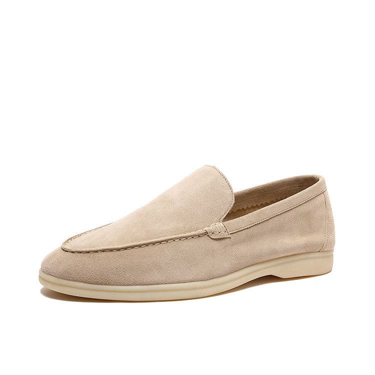 image-Men's Soft Sole Nubuck Sheepskin Loafers