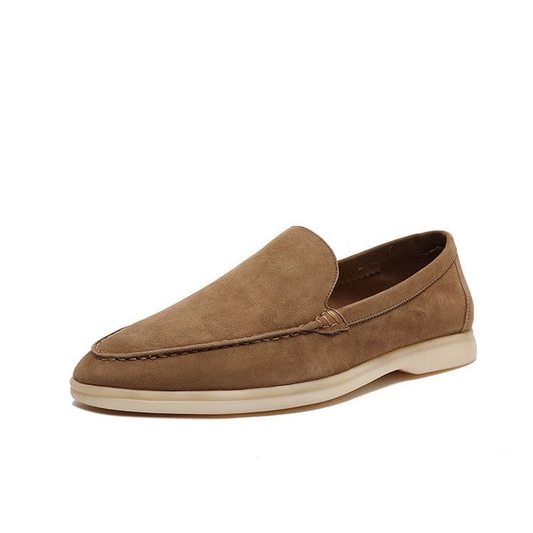 image-Men's Soft Sole Nubuck Sheepskin Loafers