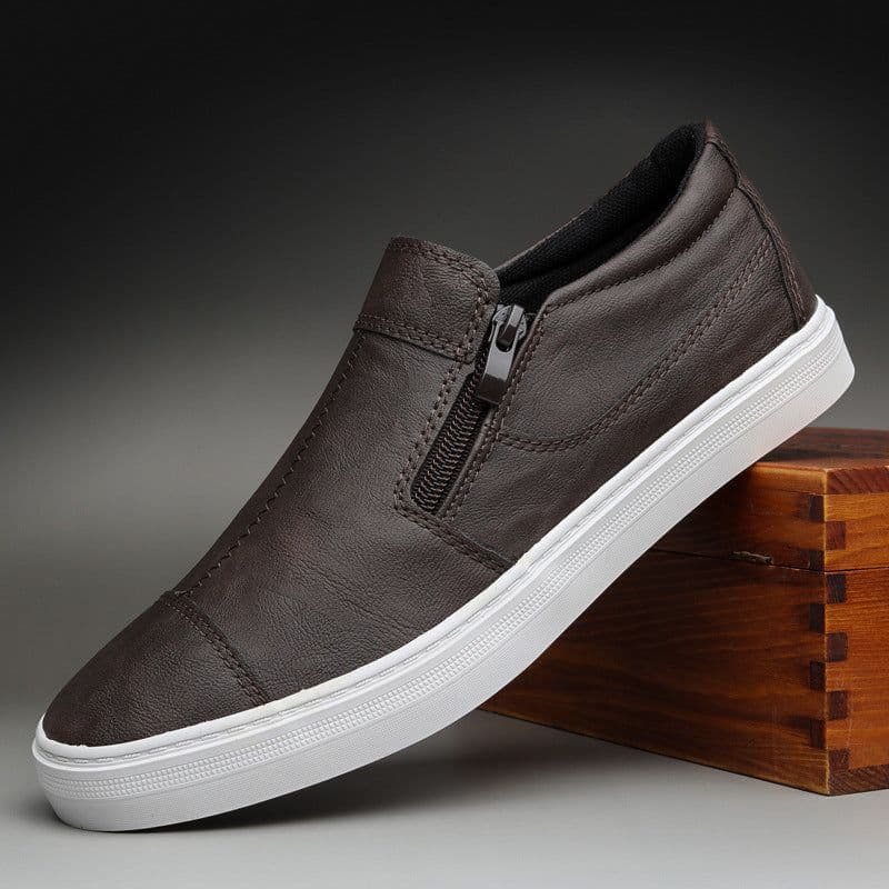 image-Men's Casual Shallow Mouthed PU Leather Shoes