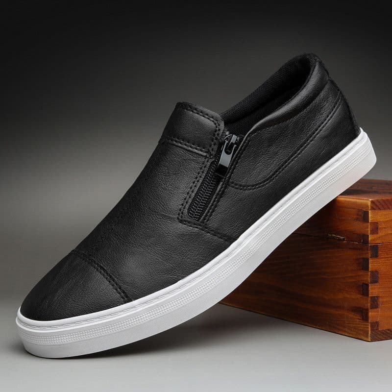 image-Men's Casual Shallow Mouthed PU Leather Shoes