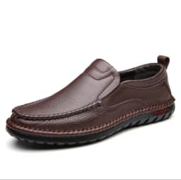 image-Cowhide Slip-on Leather Non-slip Casual Men's Shoes