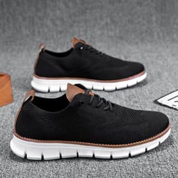 image-Men's Fashionable Casual Breathable Fly Woven Mesh Sneakers