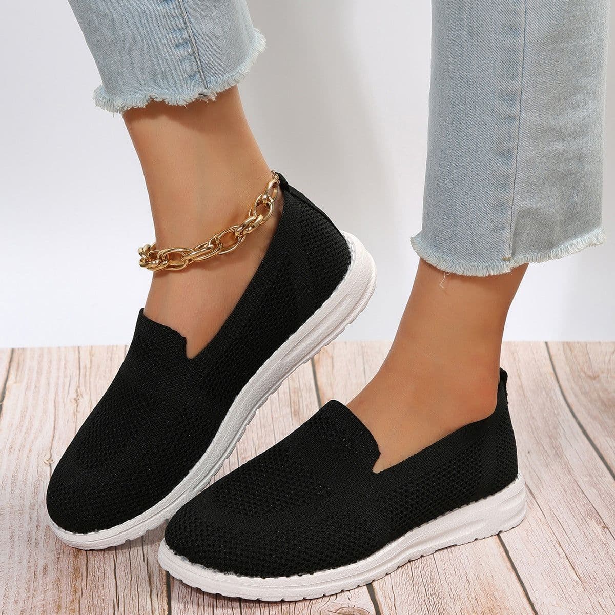 image-Women's Mesh Shoes Breathable Slip On Lazy Shoes Loafers