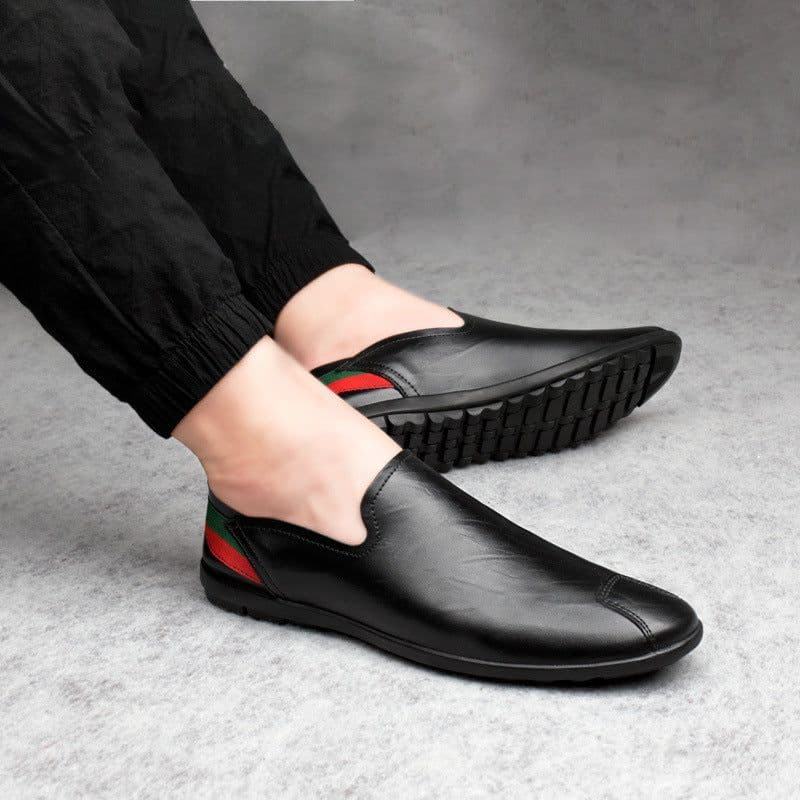 image-Men's Tods Casual Low-top Slip-on Leather Shoes Slip-on Plus Size Driving Shoes