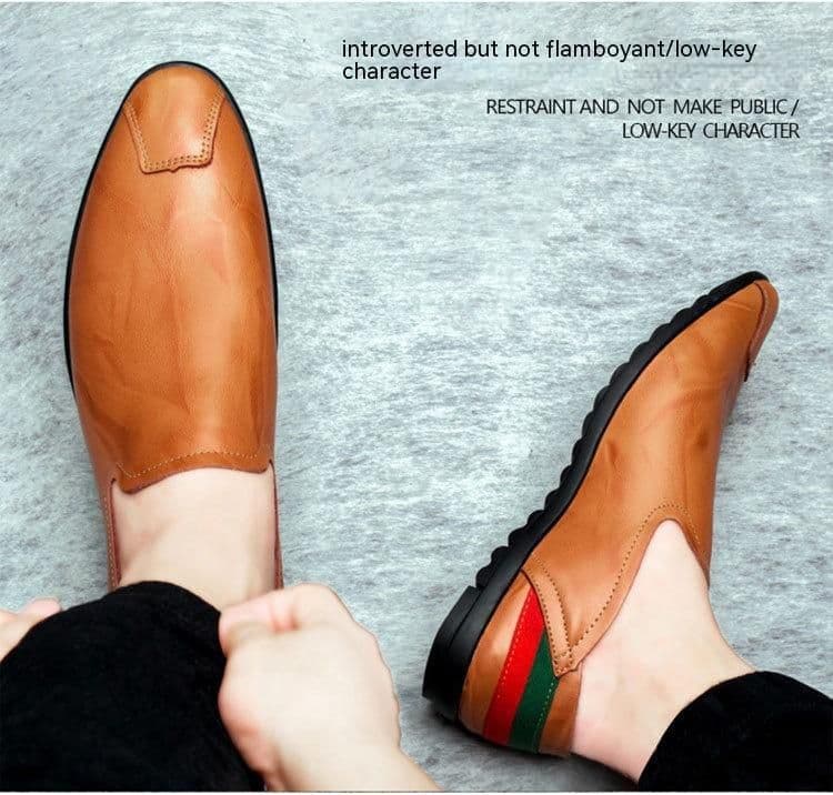image-Men's Tods Casual Low-top Slip-on Leather Shoes Slip-on Plus Size Driving Shoes