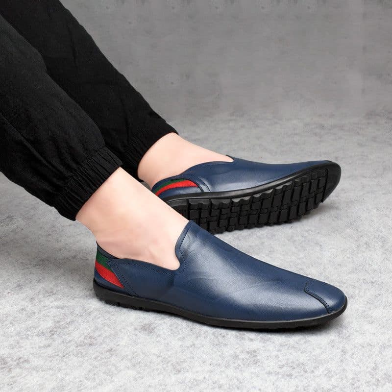 image-Men's Tods Casual Low-top Slip-on Leather Shoes Slip-on Plus Size Driving Shoes