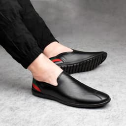 image-Men's Tods Casual Low-top Slip-on Leather Shoes Slip-on Plus Size Driving Shoes