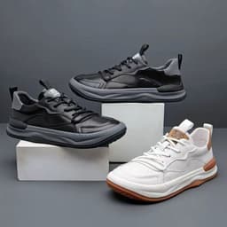 image-Cowhide Head Tilt Clown Hollow Leather Breathable Casual Shoes