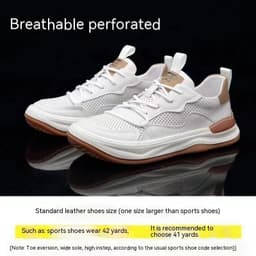 image-Cowhide Head Tilt Clown Hollow Leather Breathable Casual Shoes
