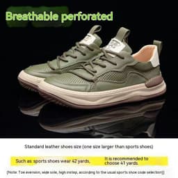 image-Cowhide Head Tilt Clown Hollow Leather Breathable Casual Shoes