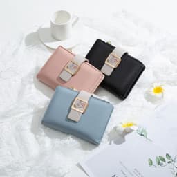 image-Three Fold Zipper Hasp Short Women's Wallet