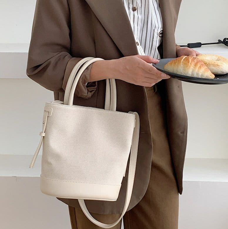 image-Fashion Canvas Cross Body Bucket Women's Shoulder Bag