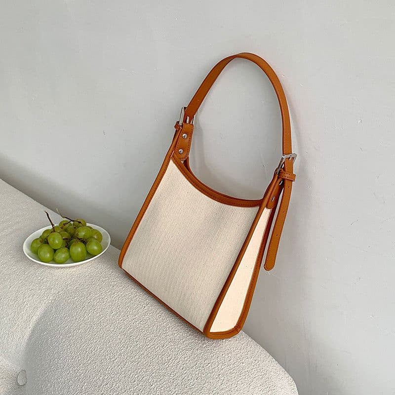 image-Female Summer New Stitching Shoulder Handbag Fashion All-match Niche High Sense Underarm Bag