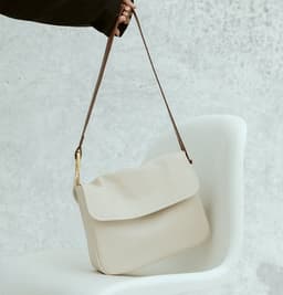 image-Super soft large bag with simple wide shoulder straps and crossbody