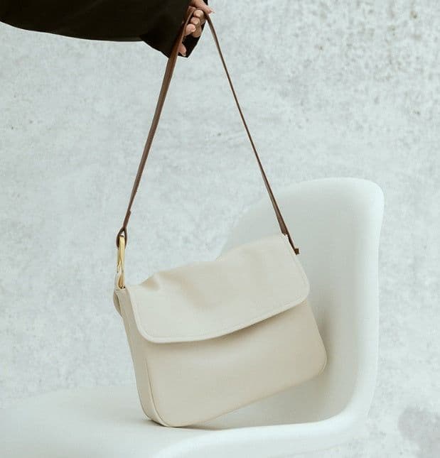 image-Super soft large bag with simple wide shoulder straps and crossbody