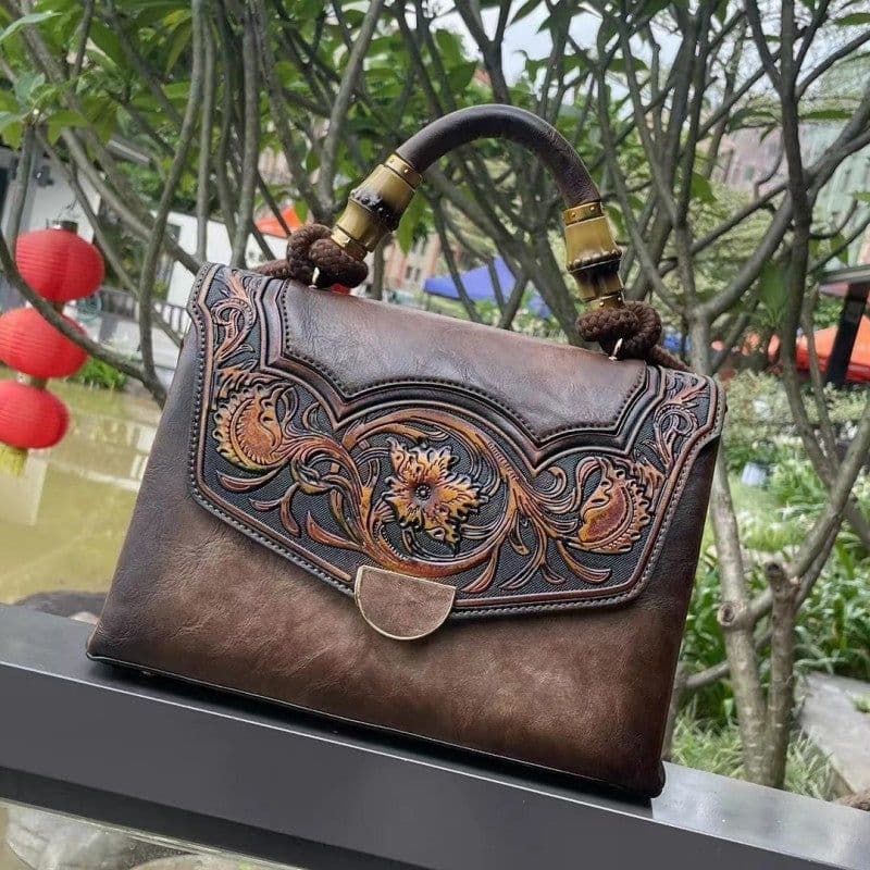 image-Retro Style Trendy Women's Three-dimensional Embossed Crossbody Bag
