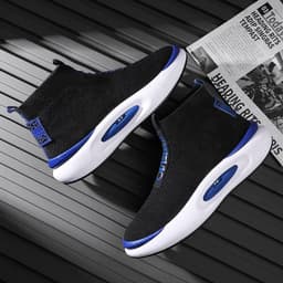 image-Mid-top Sock Shoes Lazy Slip On Flying Woven Sports