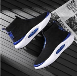 image-Mid-top Sock Shoes Lazy Slip On Flying Woven Sports