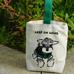 image-Schnauzer Canvas Bag Holding Bucket