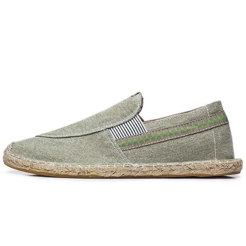 image-Men's Casual Handmade Linen Canvas Shoes