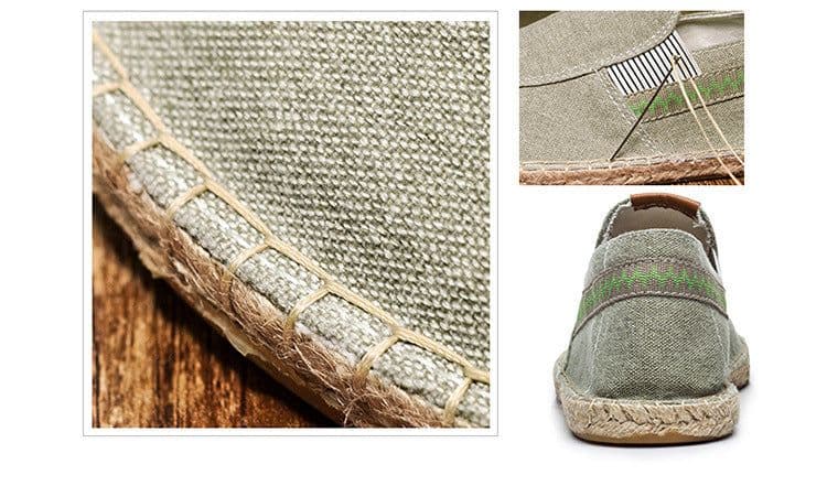 image-Men's Casual Handmade Linen Canvas Shoes