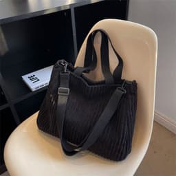 image-Corduroy Crossbody Shoulder Bag Women's Large Capacity