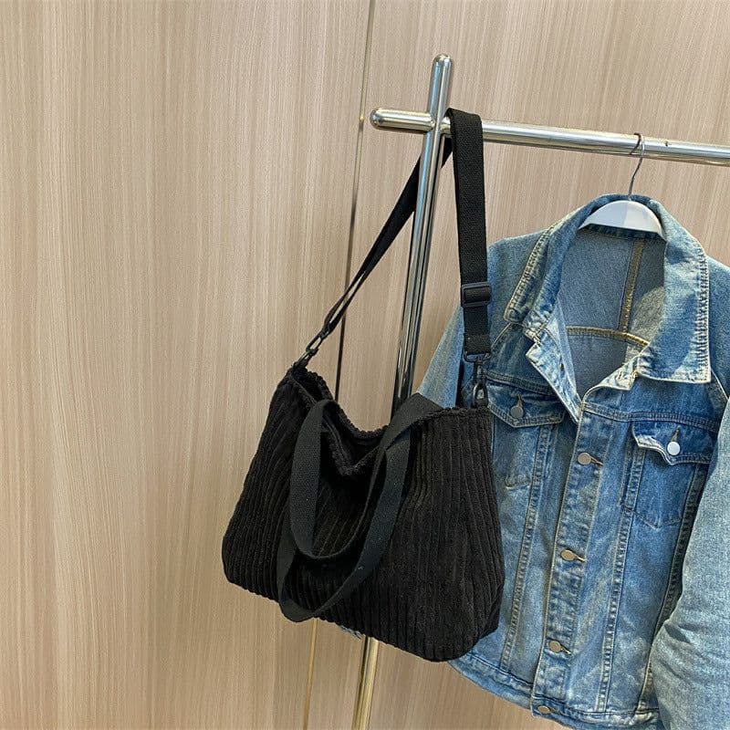 image-Corduroy Crossbody Shoulder Bag Women's Large Capacity