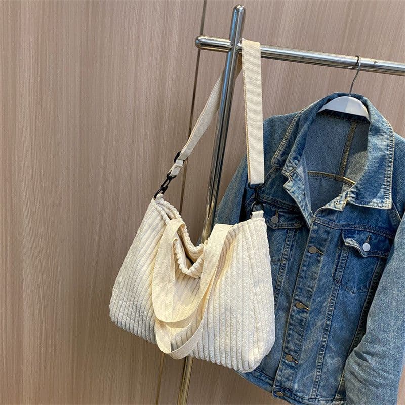 image-Corduroy Crossbody Shoulder Bag Women's Large Capacity
